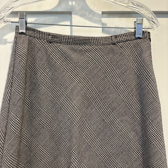 Petite Sophisticate Skirt Size 8 Wool Blend Glen Plaid A-Line Office Made Italy - Picture 3 of 13